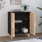 vidaXL Sideboard Schwarz 60x30x70cm Massivholz Kiefer und Natur-Rattan vidaXL Sideboard Schwarz 60x30x70cm Massivholz Kiefer und Natur-Rattan