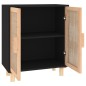 vidaXL Sideboard Schwarz 60x30x70cm Massivholz Kiefer und Natur-Rattan vidaXL Sideboard Schwarz 60x30x70cm Massivholz Kiefer und Natur-Rattan