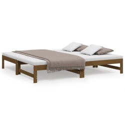 vidaXL Tagesbett Ausziehbar Honigbraun 2x(90x190) cm Massivholz Kiefer