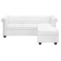 Chesterfield Sofa in L-Form Kunstleder Weiß Chesterfield Sofa in L-Form Kunstleder Weiß
