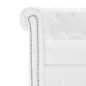 Chesterfield Sofa in L-Form Kunstleder Weiß Chesterfield Sofa in L-Form Kunstleder Weiß