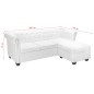 Chesterfield Sofa in L-Form Kunstleder Weiß Chesterfield Sofa in L-Form Kunstleder Weiß