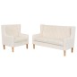 vidaXL 2-tlg. Sofa-Set Stoff Cremeweiß vidaXL 2-tlg. Sofa-Set Stoff Cremeweiß