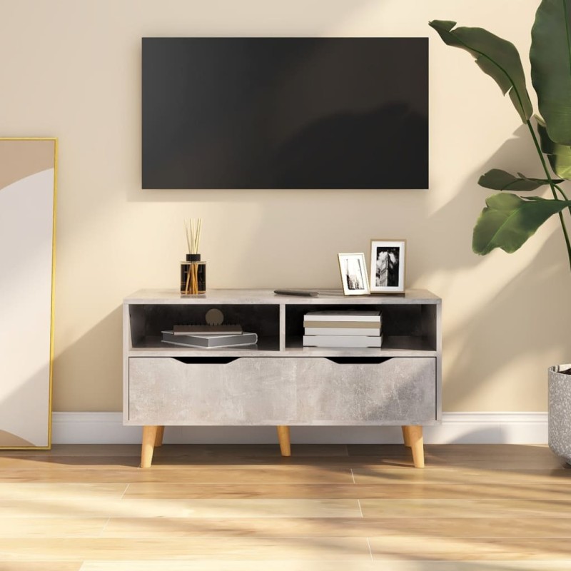 vidaXL TV-Schrank Betongrau 90x40x48,5 cm Holzwerkstoff vidaXL TV-Schrank Betongrau 90x40x48,5 cm Holzwerkstoff