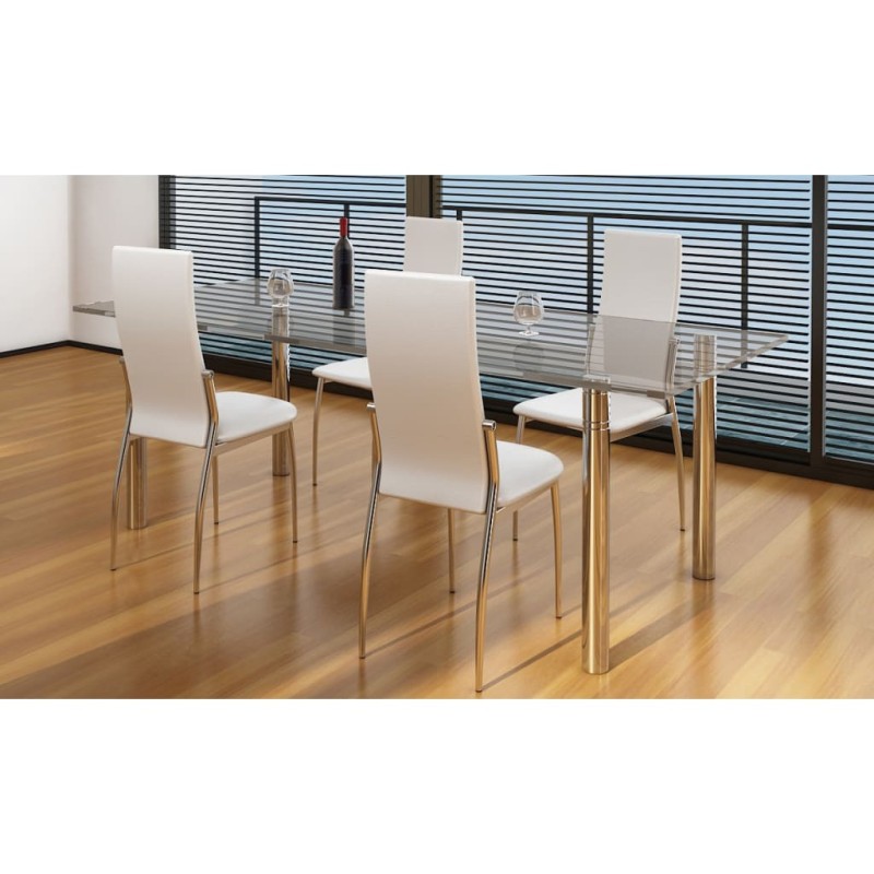 vidaXL Esszimmerstühle 4 Stk. Weiß Kunstleder vidaXL Esszimmerstühle 4 Stk. Weiß Kunstleder