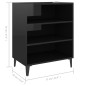 vidaXL Sideboard Hochglanz-Schwarz 57x35x70 cm Holzwerkstoff vidaXL Sideboard Hochglanz-Schwarz 57x35x70 cm Holzwerkstoff