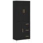 Highboard Schwarz 69,5x34x180 cm Holzwerkstoff Highboard Schwarz 69,5x34x180 cm Holzwerkstoff