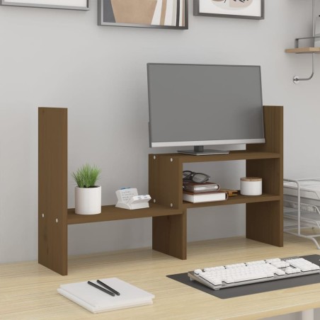 vidaXL Monitorständer Honigbraun (39-72)x17x43 cm Massivholz Kiefer