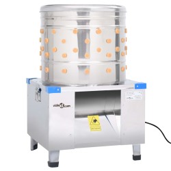 vidaXL Geflügelrupfmaschine Edelstahl 131 Finger 1500 W 