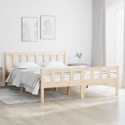 vidaXL Massivholzbett 140x190 cm