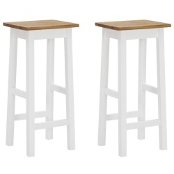 vidaXL Barhocker 2 Stk. Eiche Massivholz