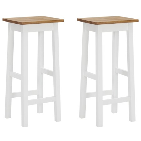 vidaXL Barhocker 2 Stk. Eiche Massivholz