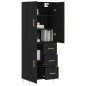 Highboard Schwarz 69,5x34x180 cm Holzwerkstoff Highboard Schwarz 69,5x34x180 cm Holzwerkstoff