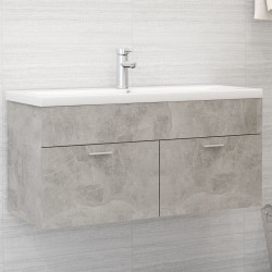 vidaXL Waschbeckenunterschrank Betongrau 100x38,5x46 cm Holzwerkstoff