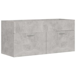 vidaXL Waschbeckenunterschrank Betongrau 100x38,5x46 cm Holzwerkstoff
