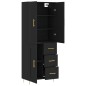 Highboard Schwarz 69,5x34x180 cm Holzwerkstoff Highboard Schwarz 69,5x34x180 cm Holzwerkstoff