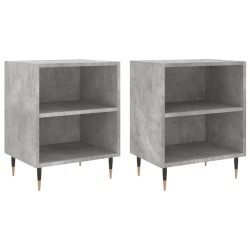 vidaXL Nachttische 2 Stk. Betongrau 40x30x50 cm Holzwerkstoff