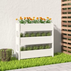 vidaXL Pflanzkübel Weiß 112x25x104,5 cm Massivholz Kiefer