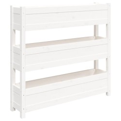 vidaXL Pflanzkübel Weiß 112x25x104,5 cm Massivholz Kiefer