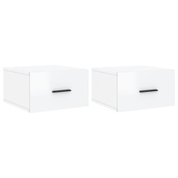 vidaXL Wand-Nachttische 2 Stk. Hochglanz-Weiß 35x35x20 cm