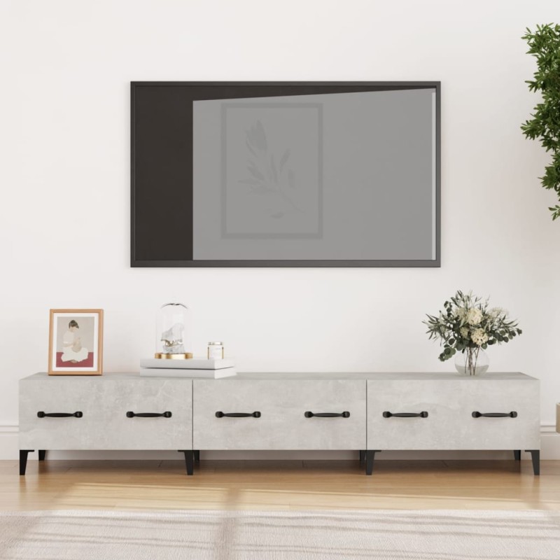 vidaXL TV-Schrank Betongrau 150x34,5x30 cm Holzwerkstoff vidaXL TV-Schrank Betongrau 150x34,5x30 cm Holzwerkstoff