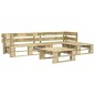 4-tlg. Outdoor-Lounge-Set Paletten mit Kissen in Grau Holz 4-tlg. Outdoor-Lounge-Set Paletten mit Kissen in Grau Holz