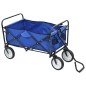 vidaXL Klappbarer Handwagen Stahl Blau vidaXL Klappbarer Handwagen Stahl Blau