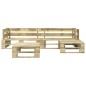 4-tlg. Outdoor-Lounge-Set Paletten mit Kissen in Grau Holz 4-tlg. Outdoor-Lounge-Set Paletten mit Kissen in Grau Holz