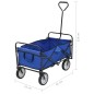 vidaXL Klappbarer Handwagen Stahl Blau vidaXL Klappbarer Handwagen Stahl Blau