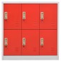 vidaXL Schließfachschrank Hellgrau und Rot 90x45x92,5 cm Stahl vidaXL Schließfachschrank Hellgrau und Rot 90x45x92,5 cm Stahl