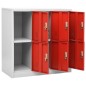 vidaXL Schließfachschrank Hellgrau und Rot 90x45x92,5 cm Stahl vidaXL Schließfachschrank Hellgrau und Rot 90x45x92,5 cm Stahl