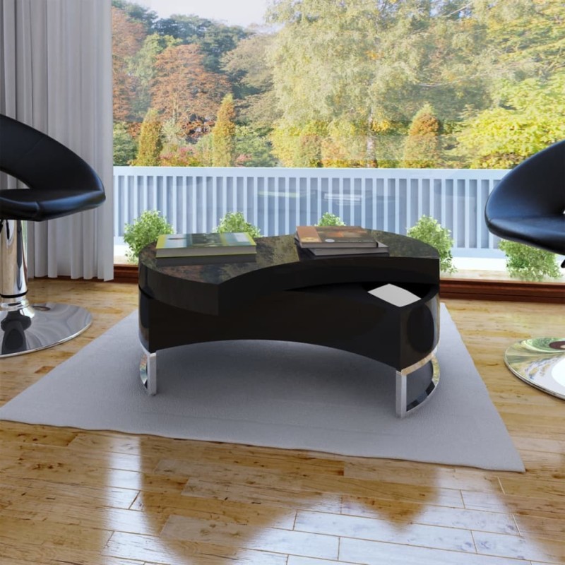 vidaXL Couchtisch Form-Verstellbar Hochglanz Schwarz vidaXL Couchtisch Form-Verstellbar Hochglanz Schwarz