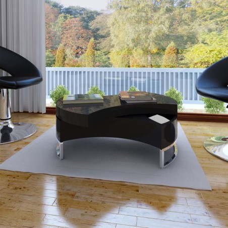 vidaXL Couchtisch Form-Verstellbar Hochglanz Schwarz 