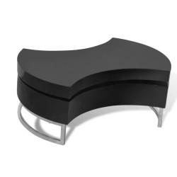 vidaXL Couchtisch Form-Verstellbar Hochglanz Schwarz 