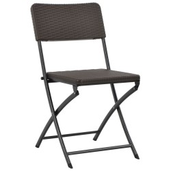 vidaXL Klappbare Gartenstühle 4 Stk. HDPE und Stahl Braun