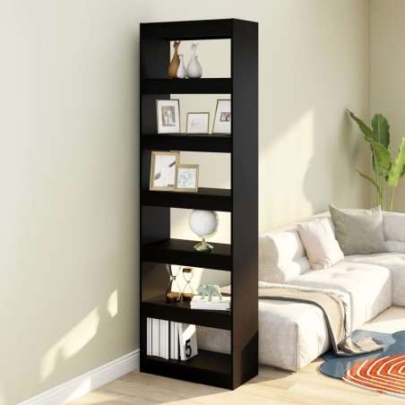 vidaXL Bücherregal/Raumteiler Schwarz 60x30x198 cm