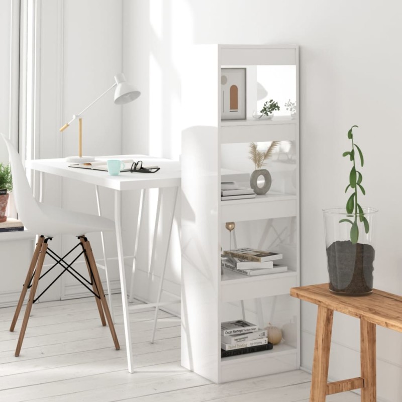 vidaXL Bücherregal/Raumteiler Hochglanz-Weiß 40x30x135 cm vidaXL Bücherregal/Raumteiler Hochglanz-Weiß 40x30x135 cm