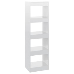 vidaXL Bücherregal/Raumteiler Hochglanz-Weiß 40x30x135 cm