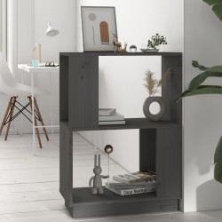 vidaXL Bücherregal/Raumteiler Grau 51x25x70 cm Massivholz Kiefer