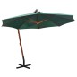 vidaXL Sonnenschirm Ampelschirm 350 cm Holzmast Grün vidaXL Sonnenschirm Ampelschirm 350 cm Holzmast Grün