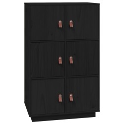 vidaXL Highboard Schwarz 67x40x108,5 cm Massivholz Kiefer