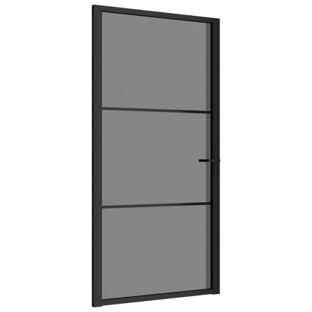 vidaXL Innentür 102,5x201,5 cm Schwarz ESG-Glas und Aluminium