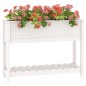 vidaXL Pflanzkübel mit Ablage Weiß 111,5x34,5x81 cm Massivholz Kiefer vidaXL Pflanzkübel mit Ablage Weiß 111,5x34,5x81 cm Massivholz Kiefer