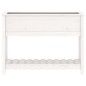 vidaXL Pflanzkübel mit Ablage Weiß 111,5x34,5x81 cm Massivholz Kiefer vidaXL Pflanzkübel mit Ablage Weiß 111,5x34,5x81 cm Massivholz Kiefer