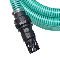 vidaXL Saugschlauch mit Anschlüssen 7 m 22 mm Grün
