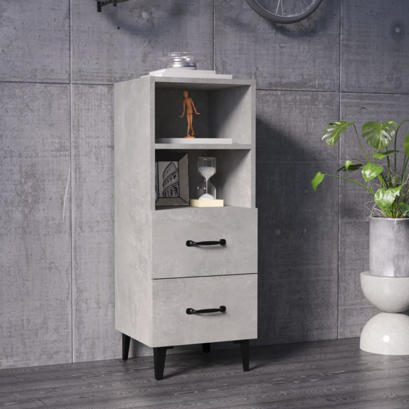 vidaXL Sideboard Betongrau 34,5x34x90 cm Holzwerkstoff vidaXL Sideboard Betongrau 34,5x34x90 cm Holzwerkstoff