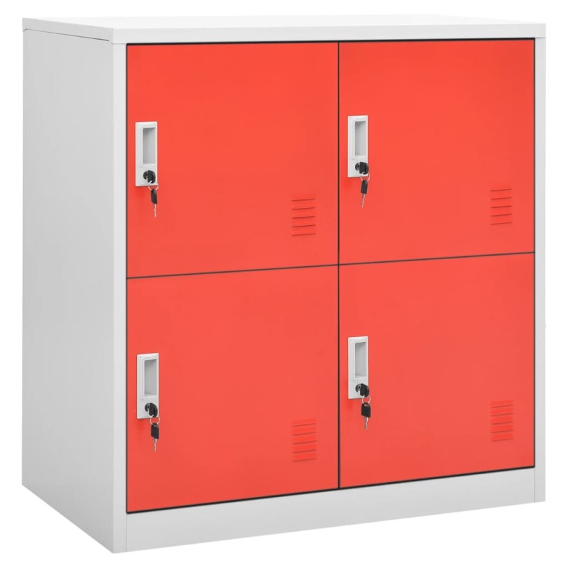 vidaXL Schließfachschrank Hellgrau und Rot 90x45x92,5 cm Stahl vidaXL Schließfachschrank Hellgrau und Rot 90x45x92,5 cm Stahl