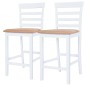 Bartisch mit Stühlen 3-tlg. Massivholz Braun und Weiß Bartisch mit Stühlen 3-tlg. Massivholz Braun und Weiß