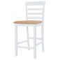 Bartisch mit Stühlen 3-tlg. Massivholz Braun und Weiß Bartisch mit Stühlen 3-tlg. Massivholz Braun und Weiß