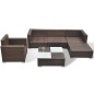 vidaXL 6-tlg. Garten-Lounge-Set mit Kissen Poly Rattan Braun vidaXL 6-tlg. Garten-Lounge-Set mit Kissen Poly Rattan Braun